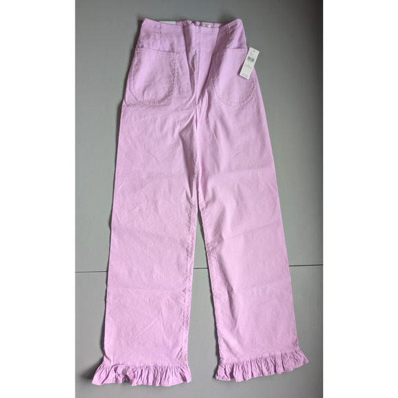 NWT Maeve The Colette Ruffle-hem Cropped Wide-leg Pants Sz 24Tall Lilac #8B507 - Picture 2 of 12